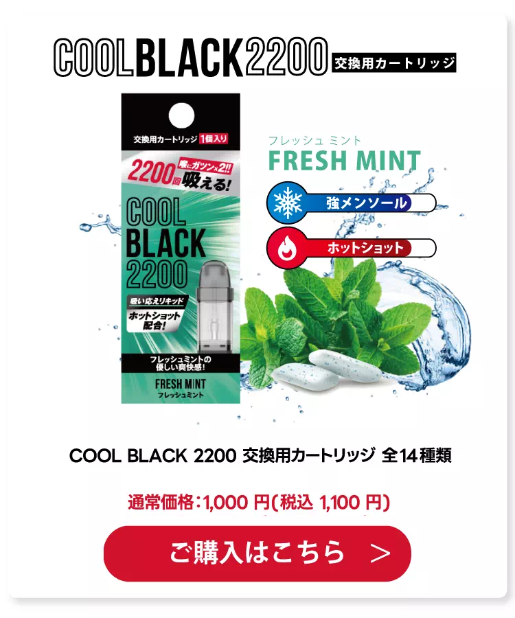 COOL BLACK 2200 交換用カートリッジ | ミント
