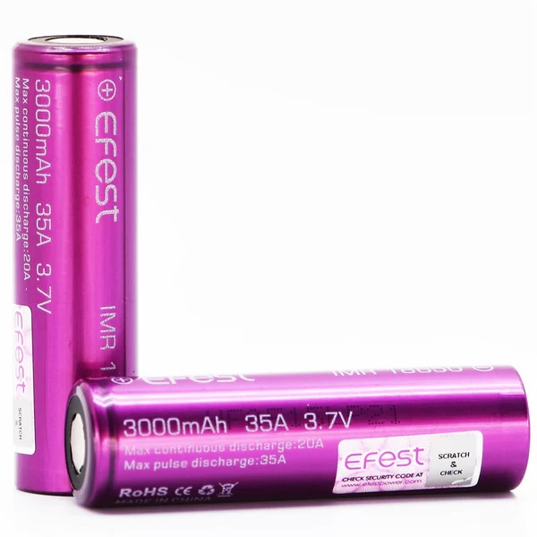 EFEST IMR18650充電池 3000mAh 35A