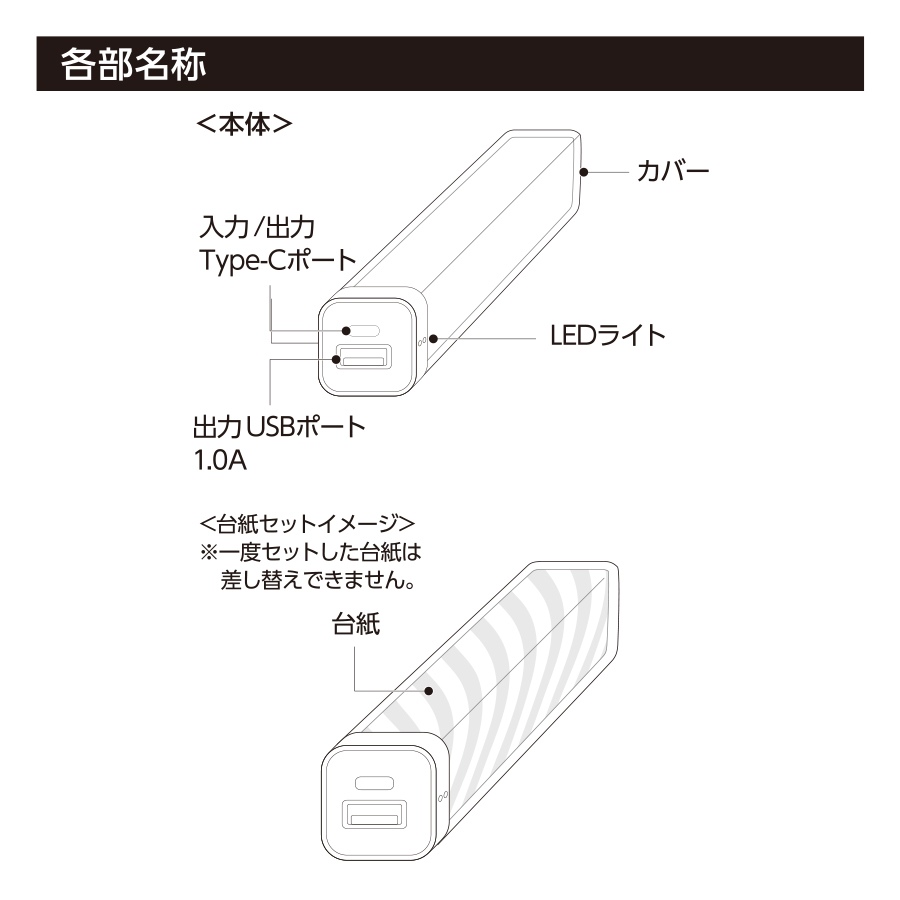 カスタムデザイン モバイルバッテリー |2200mAh