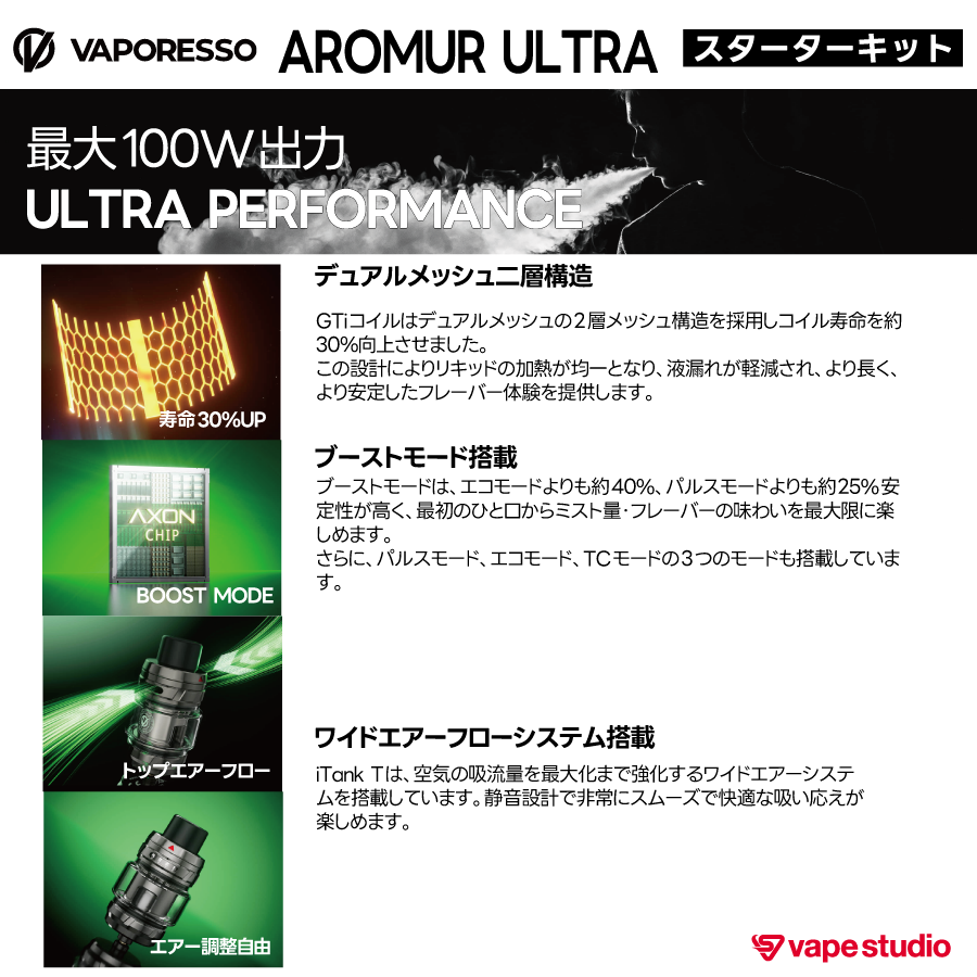 【NEW】VAPORESSO ARMOUR ULTRA (アーマーウルトラ) スターターキット